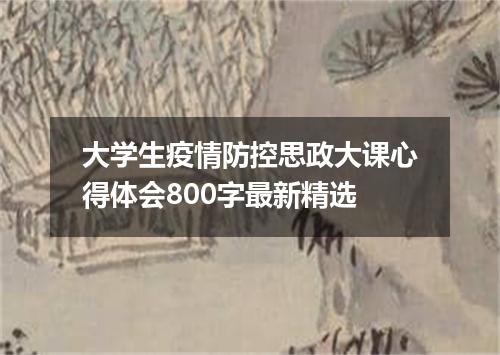 大学生疫情防控思政大课心得体会800字最新精选