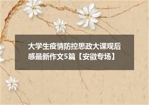 大学生疫情防控思政大课观后感最新作文5篇【安徽专场】