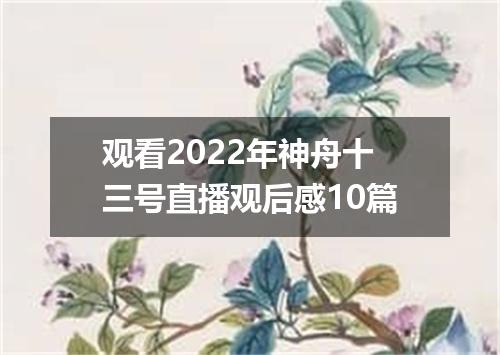 观看2022年神舟十三号直播观后感10篇