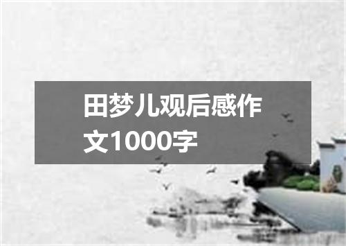 田梦儿观后感作文1000字
