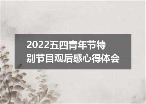 2022五四青年节特别节目观后感心得体会