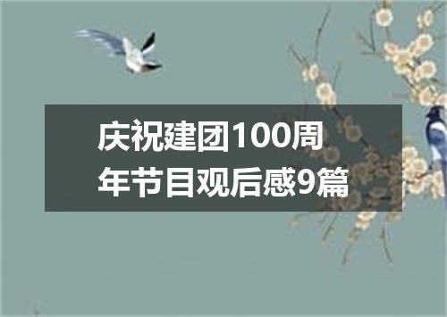 庆祝建团100周年节目观后感9篇