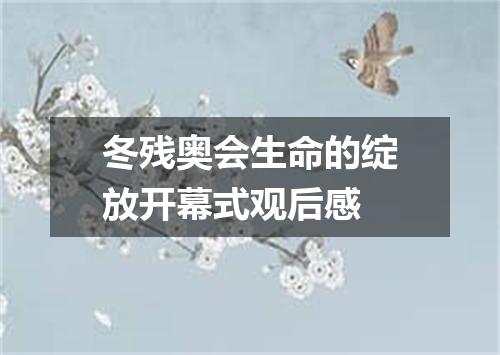 冬残奥会生命的绽放开幕式观后感