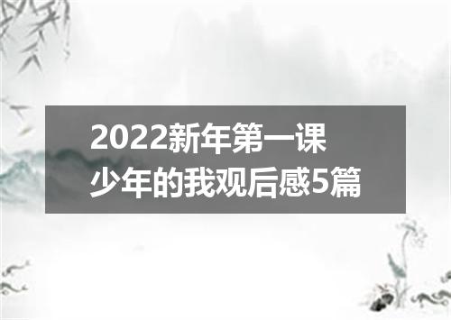 2022新年第一课少年的我观后感5篇
