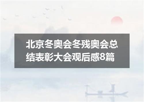 北京冬奥会冬残奥会总结表彰大会观后感8篇