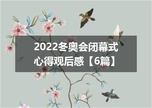 2022冬奥会闭幕式心得观后感【6篇】