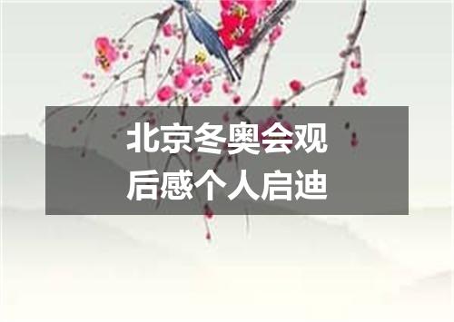 北京冬奥会观后感个人启迪