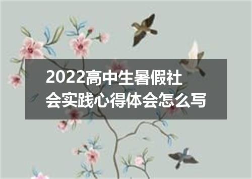 2022高中生暑假社会实践心得体会怎么写