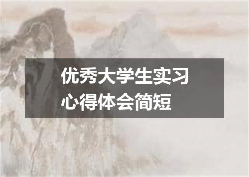 优秀大学生实习心得体会简短