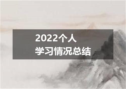 2022个人学习情况总结