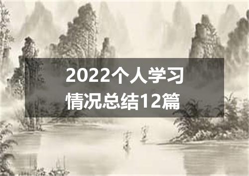 2022个人学习情况总结12篇