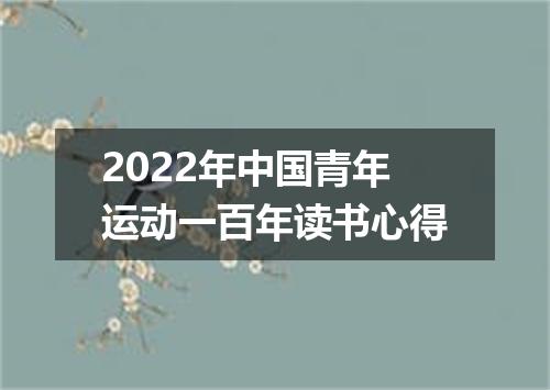 2022年中国青年运动一百年读书心得