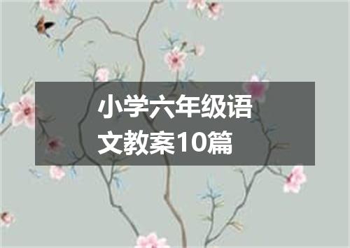 小学六年级语文教案10篇
