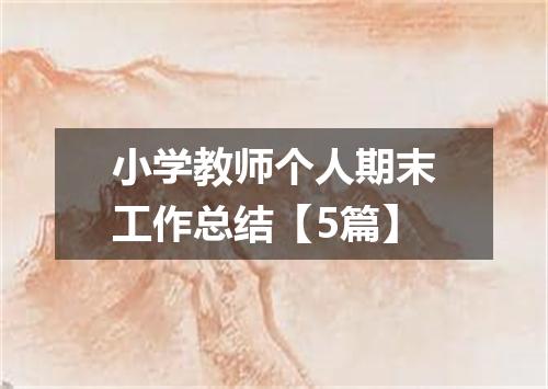 小学教师个人期末工作总结【5篇】