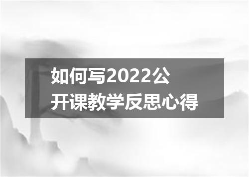 如何写2022公开课教学反思心得