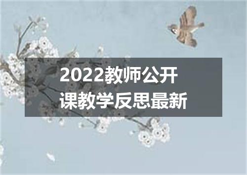2022教师公开课教学反思最新