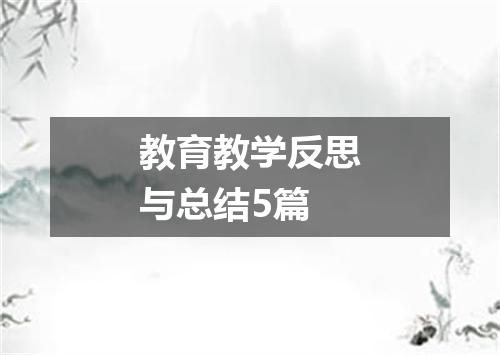 教育教学反思与总结5篇