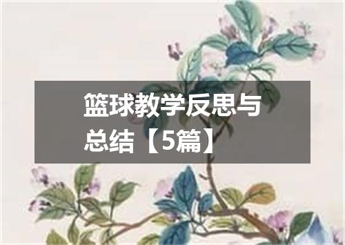 篮球教学反思与总结【5篇】