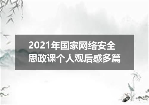 2021年国家网络安全思政课个人观后感多篇