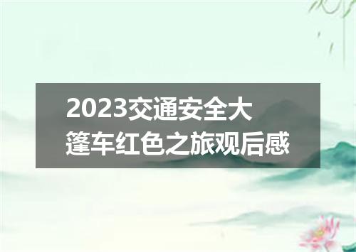 2023交通安全大篷车红色之旅观后感