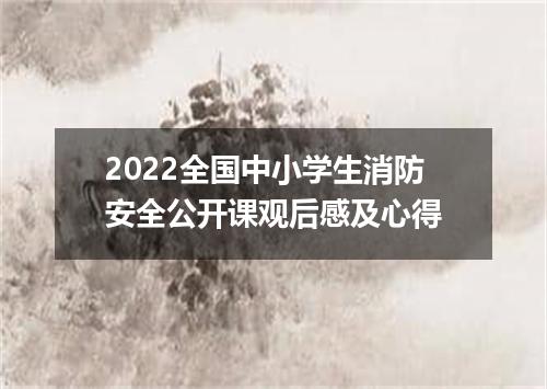 2022全国中小学生消防安全公开课观后感及心得