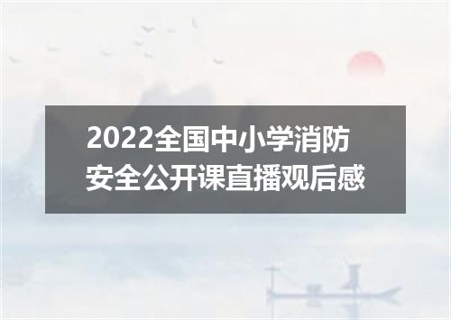 2022全国中小学消防安全公开课直播观后感