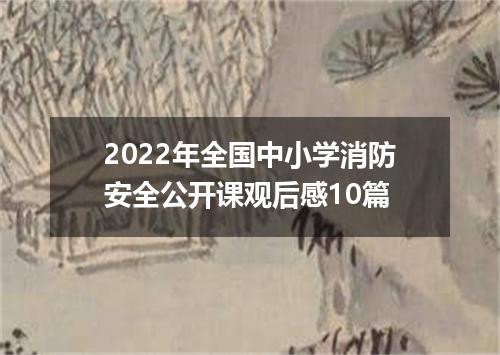 2022年全国中小学消防安全公开课观后感10篇