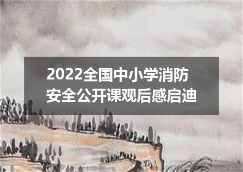 2022全国中小学消防安全公开课观后感启迪