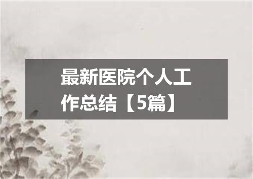 最新医院个人工作总结【5篇】