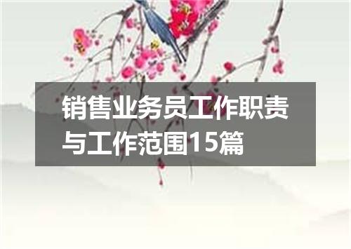 销售业务员工作职责与工作范围15篇