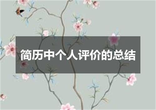 简历中个人评价的总结