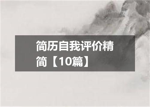 简历自我评价精简【10篇】