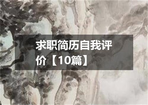 求职简历自我评价【10篇】