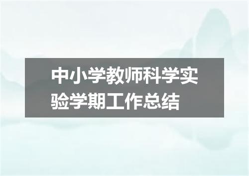 中小学教师科学实验学期工作总结