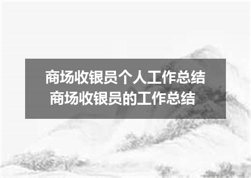 商场收银员个人工作总结 商场收银员的工作总结