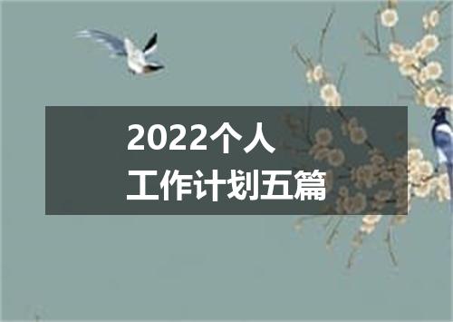 2022个人工作计划五篇