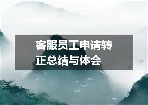 客服员工申请转正总结与体会
