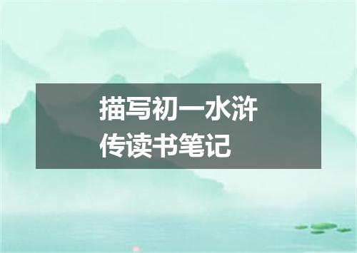 描写初一水浒传读书笔记