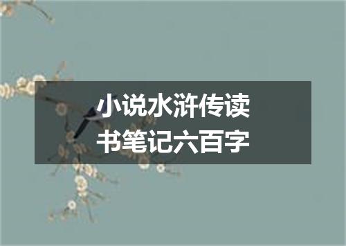 小说水浒传读书笔记六百字