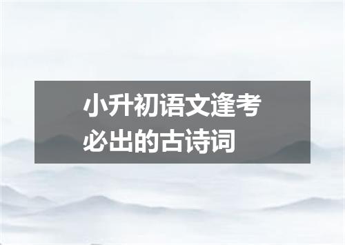 小升初语文逢考必出的古诗词