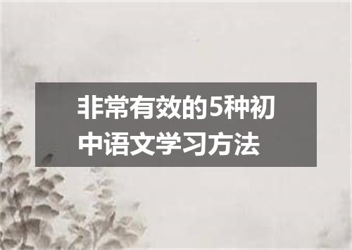 非常有效的5种初中语文学习方法