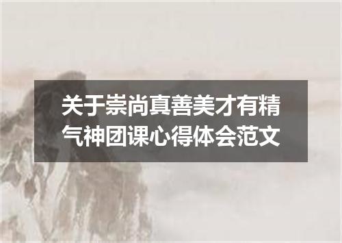 关于崇尚真善美才有精气神团课心得体会范文