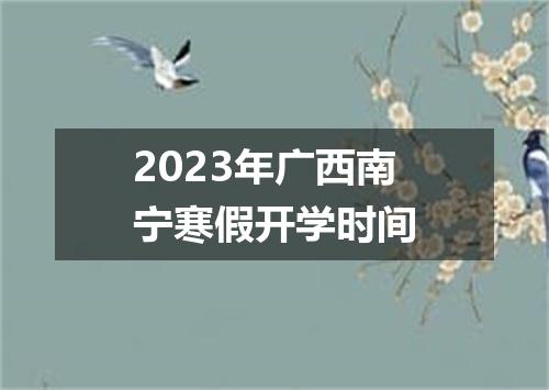 2023年广西南宁寒假开学时间