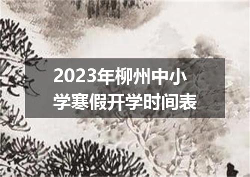 2023年柳州中小学寒假开学时间表