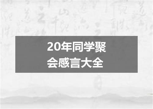 20年同学聚会感言大全