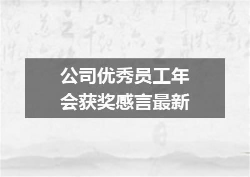 公司优秀员工年会获奖感言最新