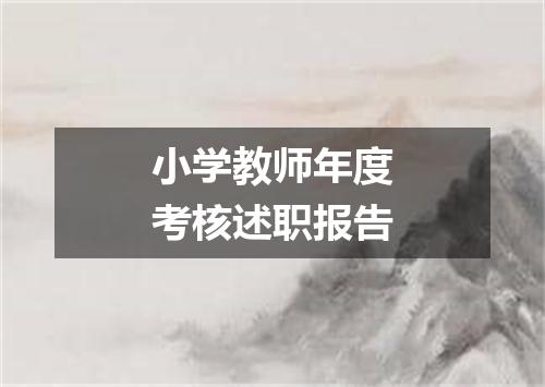 小学教师年度考核述职报告
