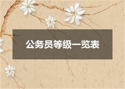 公务员等级一览表
