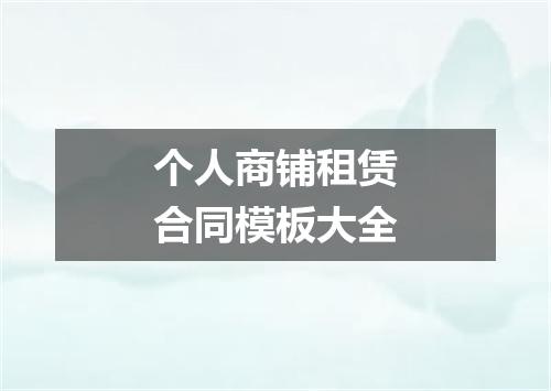 个人商铺租赁合同模板大全
