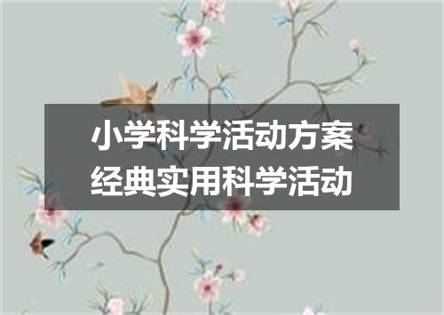 小学科学活动方案经典实用科学活动